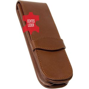 Online Stifteetui 41049 braun, für 2 Stifte, Stecketui mit Lasche, aus Echt Leder