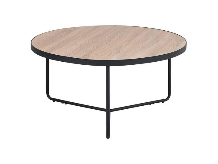 KAFFEETISCH heller Holzfarbton/schwarz 80 cm MELODY Melody