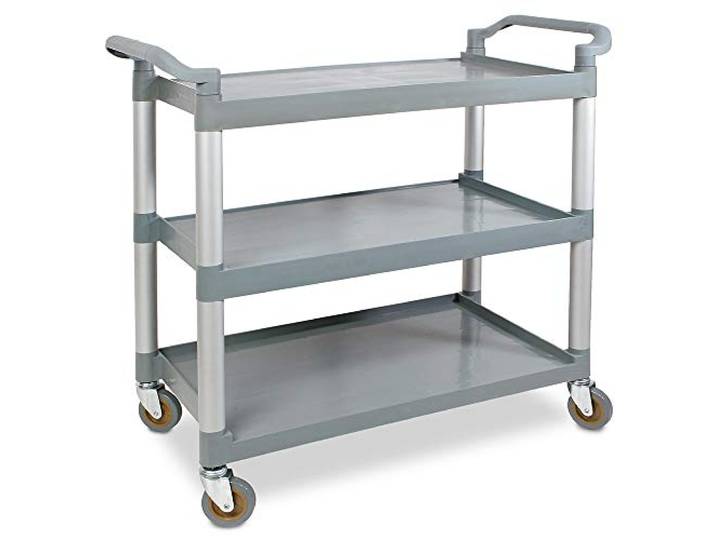 BRB Servierwagen Alu- / Kunststoff, 3 Etagen, LxBxH 1070x500x990 mm, Tragkraft 225 kg