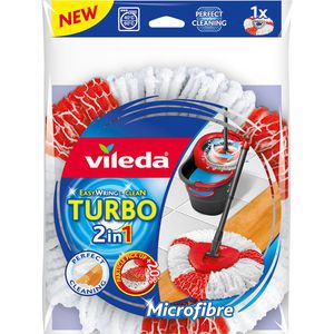 Vileda Ersatz-Wischmopp Turbo EasyWring & Clean, 151609, Fransenmopp, Microfaser