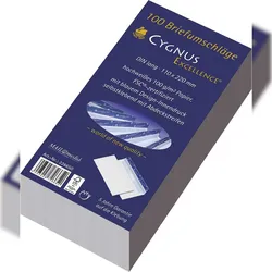 Cygnus Excellence 30002392 Briefumschlag DL, haftkebend, weiß, Offset 100g, 100 Stück