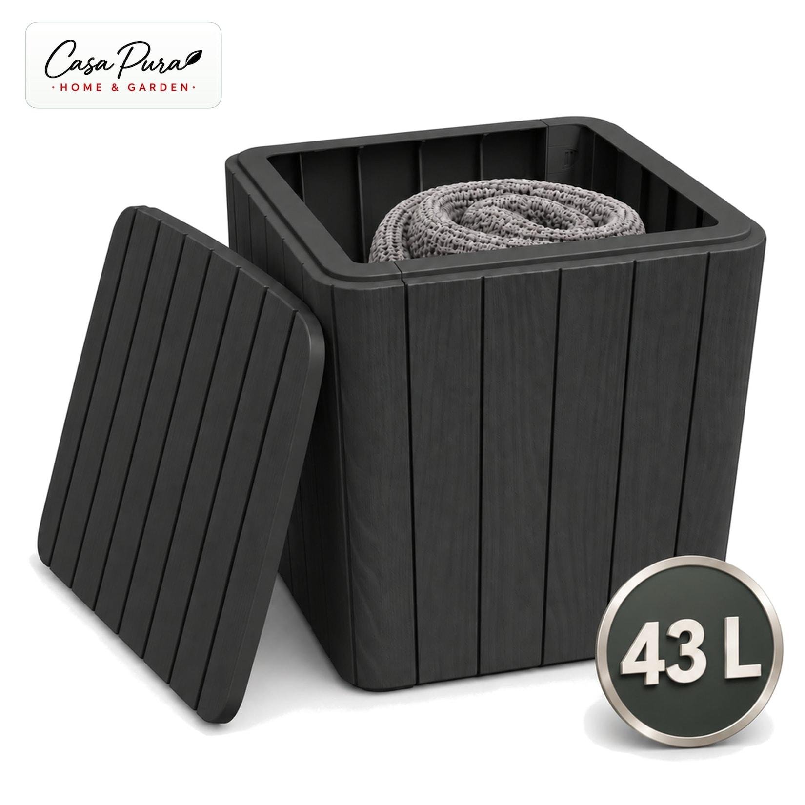 Casa Pura Gartenbox Porto Wetterfeste Aufbewahrungsbox 43 L