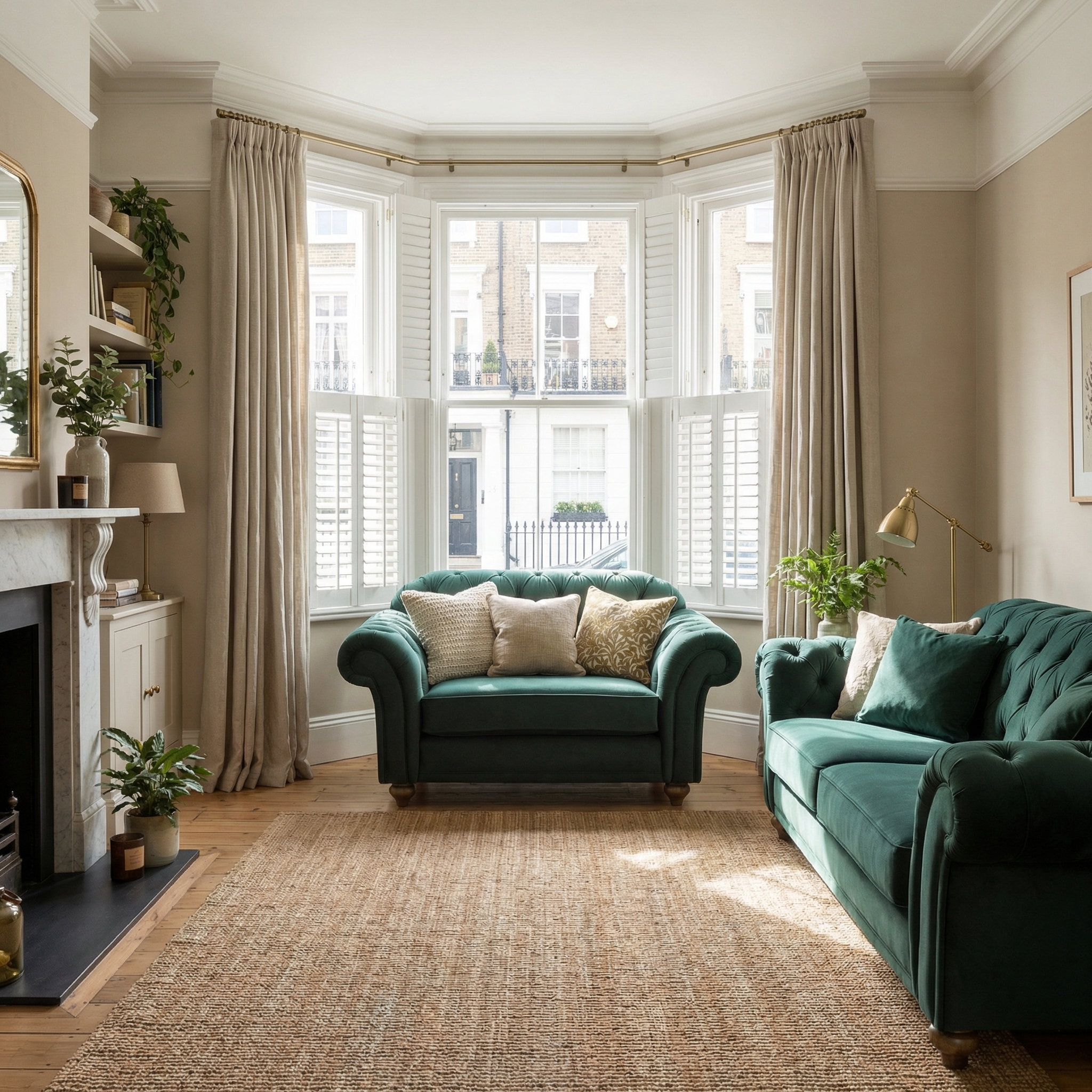 Sofa Style Chesterfield Velvet Loveseat in Bottle Green