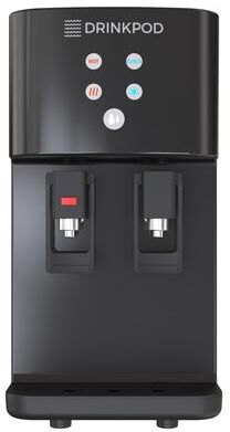 Drinkpod 2000 Series Bottleless Hot & Cold Water Cooler Dispenser. 4 Filters, Installation Kit and Cafe Connect (Black)