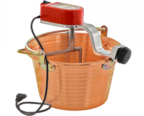 NuovaFac Cuoca Automatica - Paiolo in rame elettrico martellato per polenta base piana 9L - 5W
