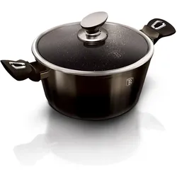 BerlingerHaus GARNEK GRANITOWY 28cm BH-6606 SHINY BLACK, Pfanne + Kochtopf, Schwarz