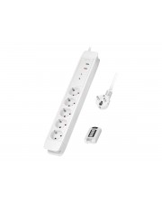 LogiLink Steckdosenleiste Wechselstrom 230 V 3680 Watt Eingabe Eingang CEE 7/7 Ausgangsanschlüsse: 5 5 x Stecker 7/3 1.5 m Schnur Deutschland weiß (LPS402)