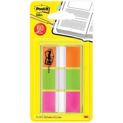 Post-it Haftstreifen Index, 25,4 x 43,2 mm, 3-farbig