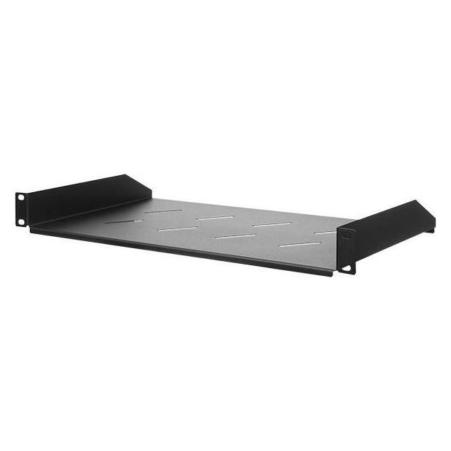 LEXI-Net 19"" Regal mit Lochung 1HE/250mm, Tragkraft 15kg, schwarz (LXF19-1U-250-B)