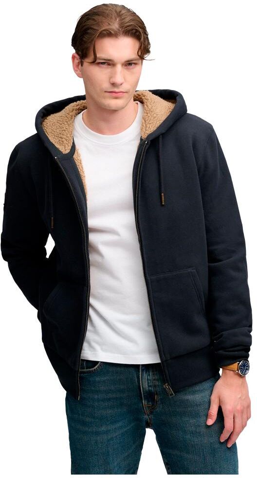Superdry  - Borg Lined Zip Hoodie Eclipse Navy - L - Sweat