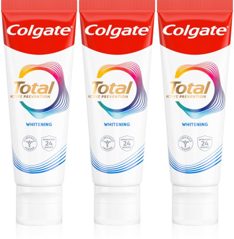 Colgate Total Active Prevention Whitening dentifrice blanchissant 3x75 ml
