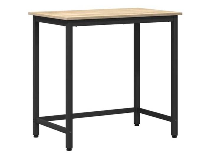 HWKQEQRF Tisch Sonoma-Eiche 100 x 50 x 76,5 cm Holzwerkstoff und Stahl Höhenverstellbar, Stahlgestell, Pfostenbeine, Schreibtisch, Basteltisch, Homeoffice, Jugendzimmer