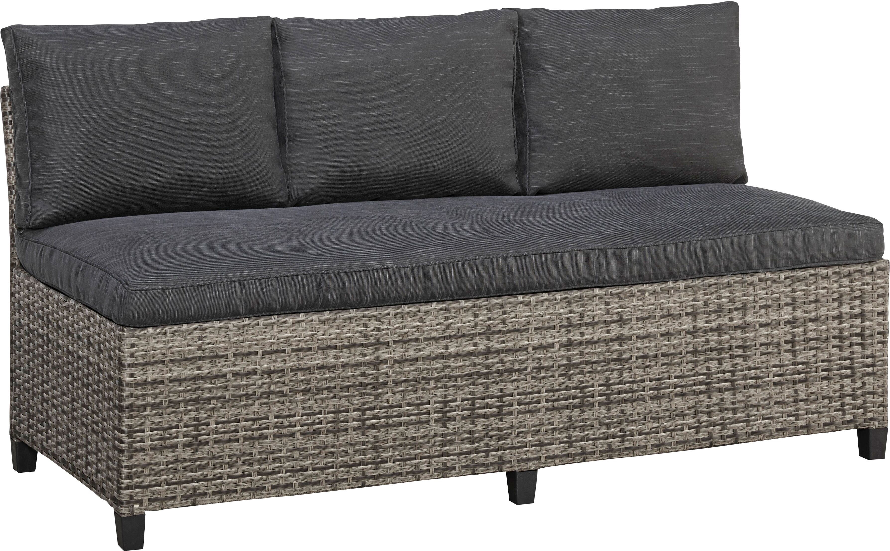 Gartenlounge-Set KONIFERA "Rotterdam", grau, Polyrattan, Sitzmöbel-Sets, Gartenlounge-Set, Polyrattan, Stahl, Tischplatte aus Nonwood