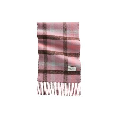Wollschal MARC O'POLO "aus weicher Schurwolle", Damen, rosa (bright pink), Obermaterial: 100% Schurwolle, kariert, Modetücher