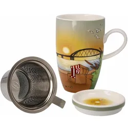 Goebel, Tasse, mit Deckel und Sieb Seaview (450 ml, 1x)