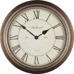 Techno Line WT 7006 Quarz Wanduhr 36 cm x 70 mm Holz Badezimmer-/Feuchtraum geeignet