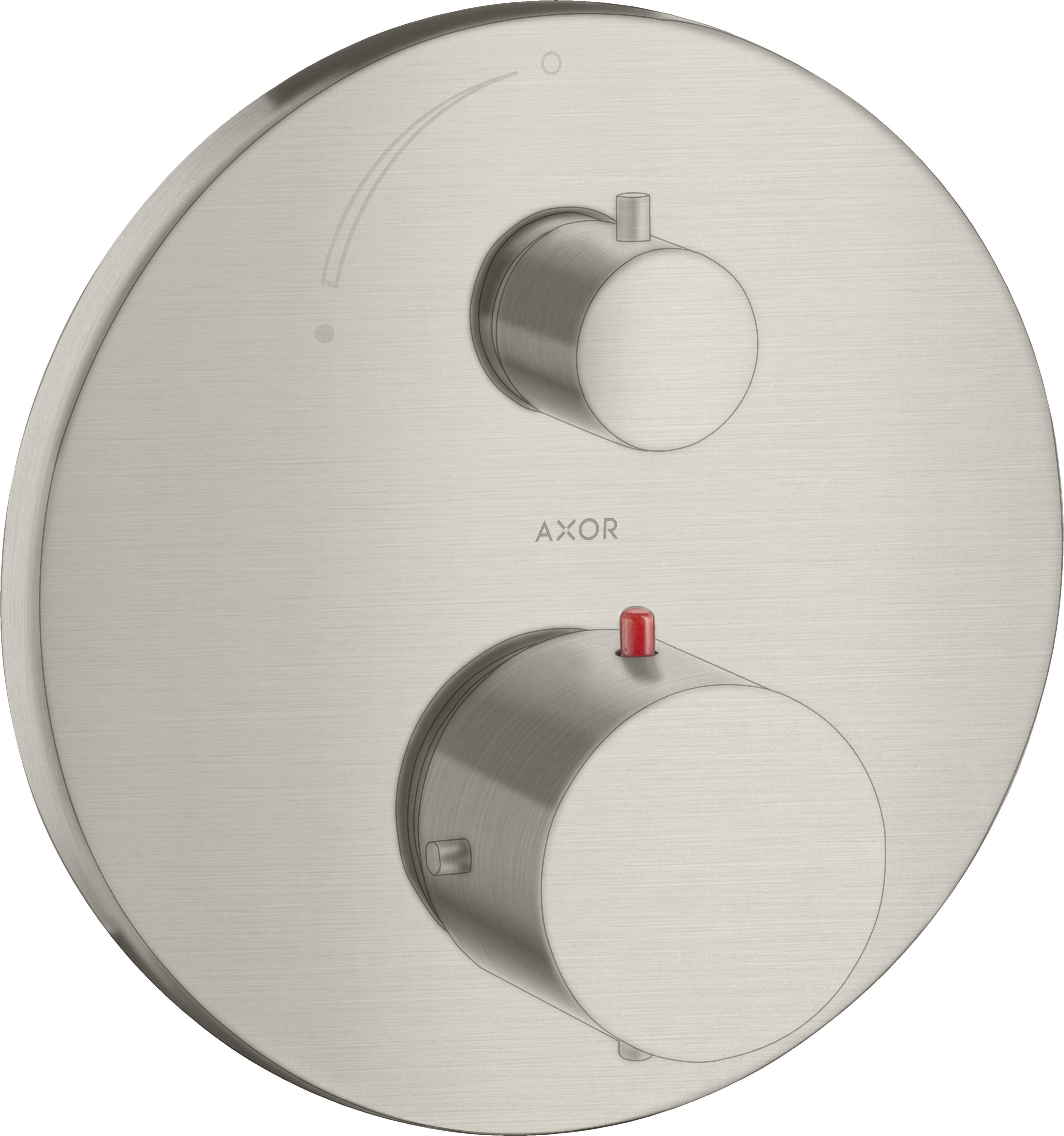 hansgrohe Fertigmontageset Axor Starck UP-THM, m Absperrventil, Edelstahl-Optik