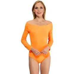 Langarmbody "Carmen" für Erwachsene, neonorange