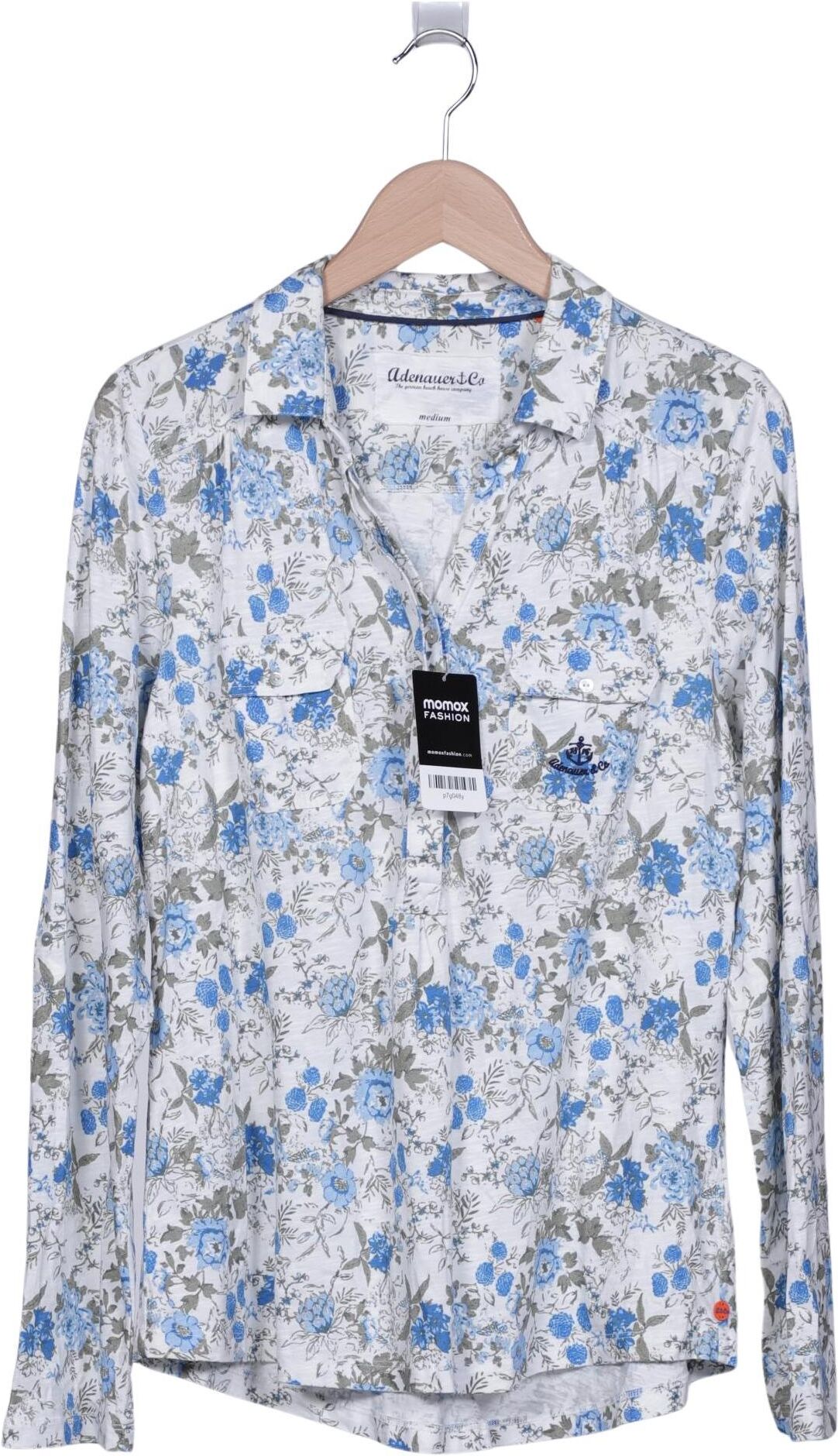 Adenauer & Co Damen Poloshirt, Mehrfarbig, Gr. M, Baumwolle - Second Hand
