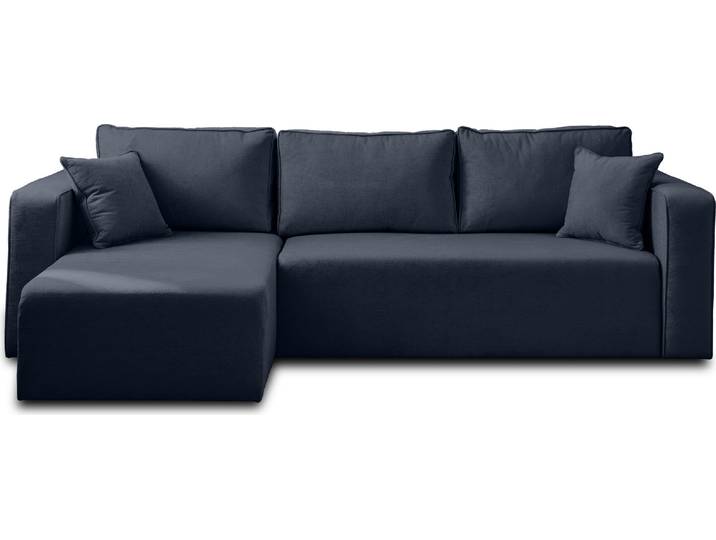 Best Mobilier Topaze - canapé d'angle réversible - 4 places - convertible avec coffre - en tissu \, Bleu