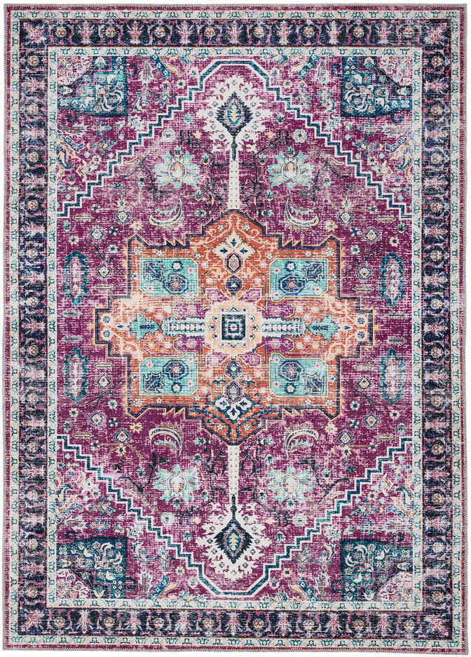 Langley Street Oriental Washable Area Rug Red Rectangle 160 x 230 cm