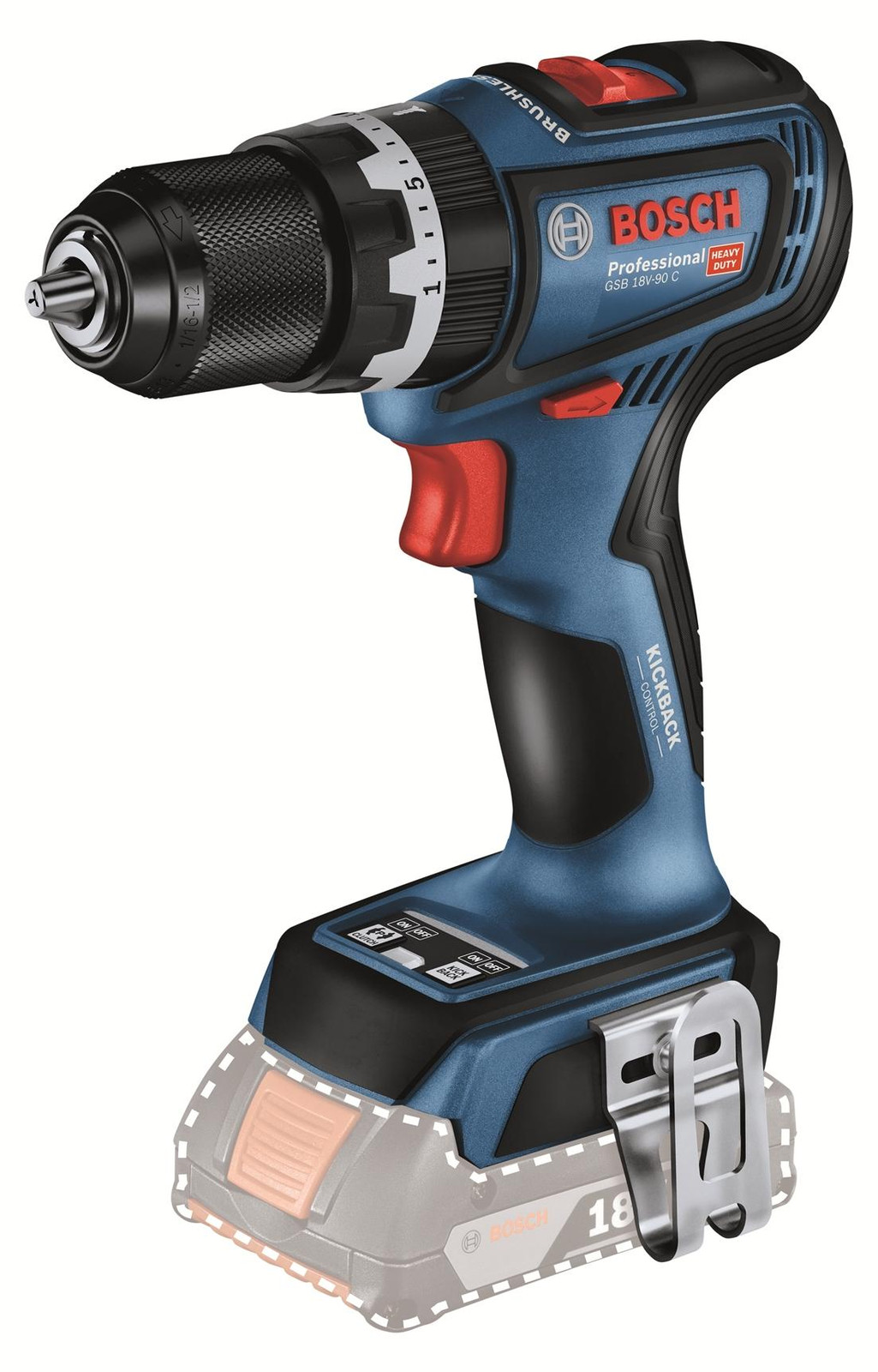 Bosch Professional GSB 18V-90 C Akku-slagboorschroefmachine 18,0 V
