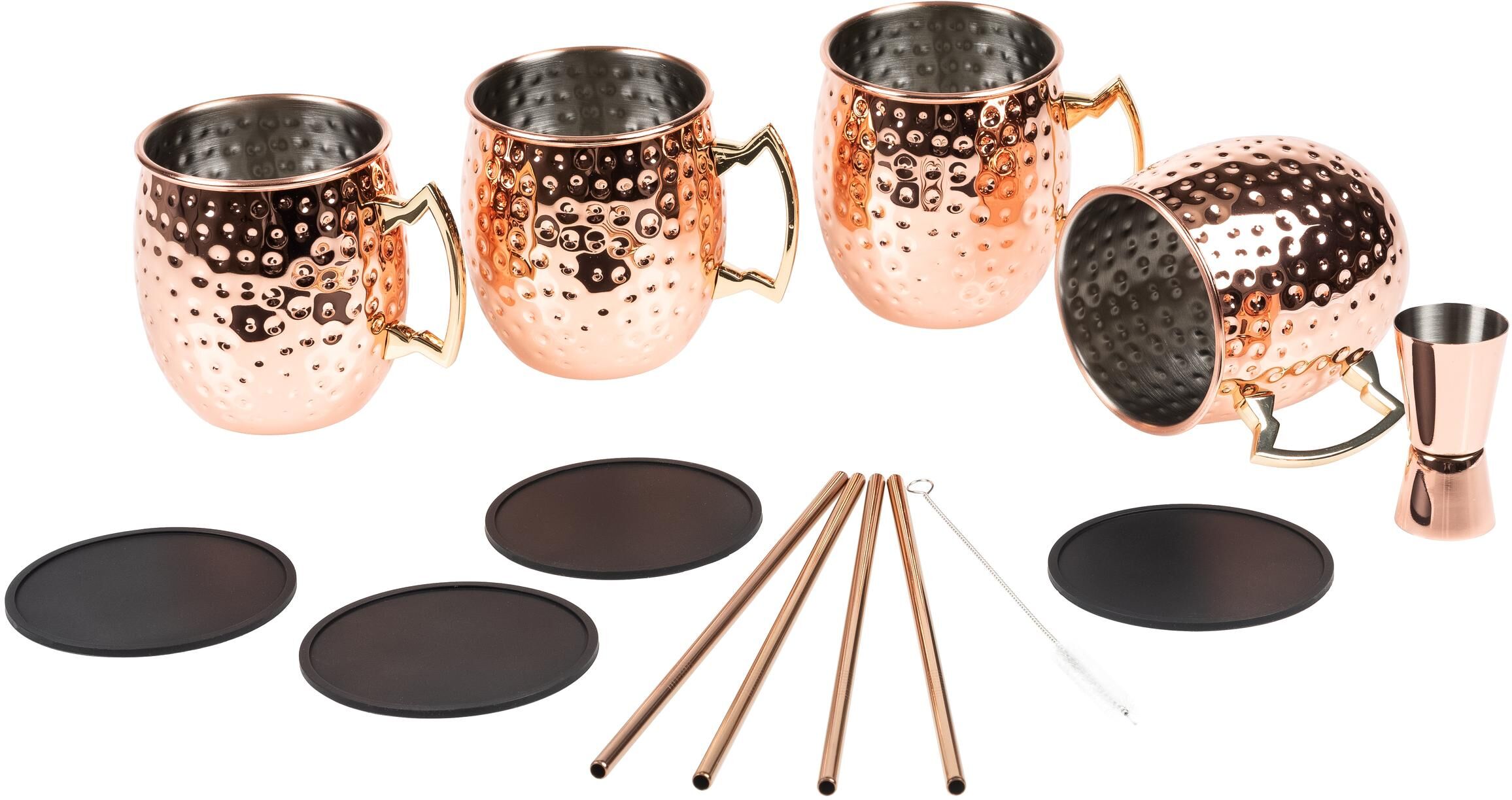 Cocktailglas COCON "Moscow Mule 500 ml, 4 Stück, Kupfer", rosa (kupfer), 500ml, 4 Stk., Edelstahl, Trinkgefässe, Cocktailglas kupfer 500ml, 4 Stk.