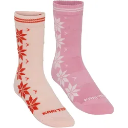 Kari Traa, Damen, Sportsocken, Women's Vinst Wool Sock 2 Pack (39 - 41), Rosa