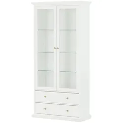 Vitrine   ¦ weiß ¦ Maße (cm): B: 96,2 H: 200,8 T: 41.6