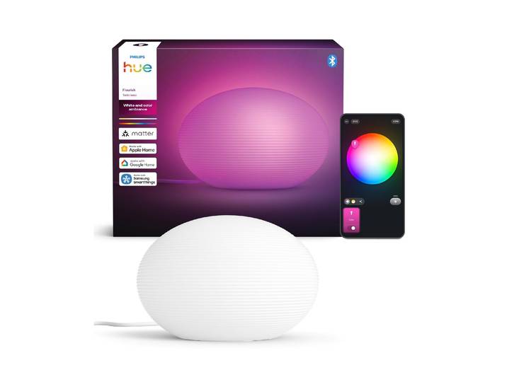 PHILIPS HUE Tischleuchte Philips Hue Tischleuchte Flourish RGBW 810 lm , anthrazit, Ø 26,1cm H: 17,5cm, Leuchten, Tischleuchte