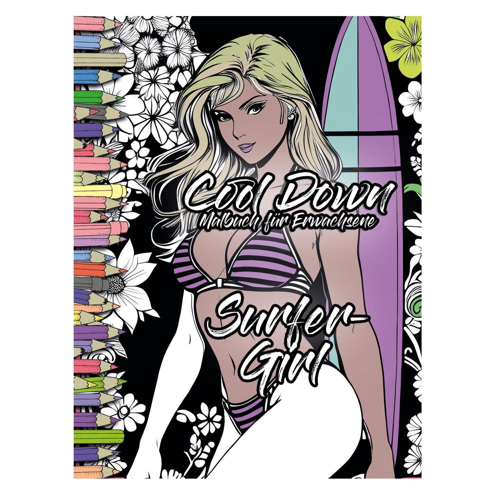 Herpers Cool Down | Malbuch für Erwachsene: Surfer-Girl (Deutsch, Softcover, York P Herpers) (56953027)