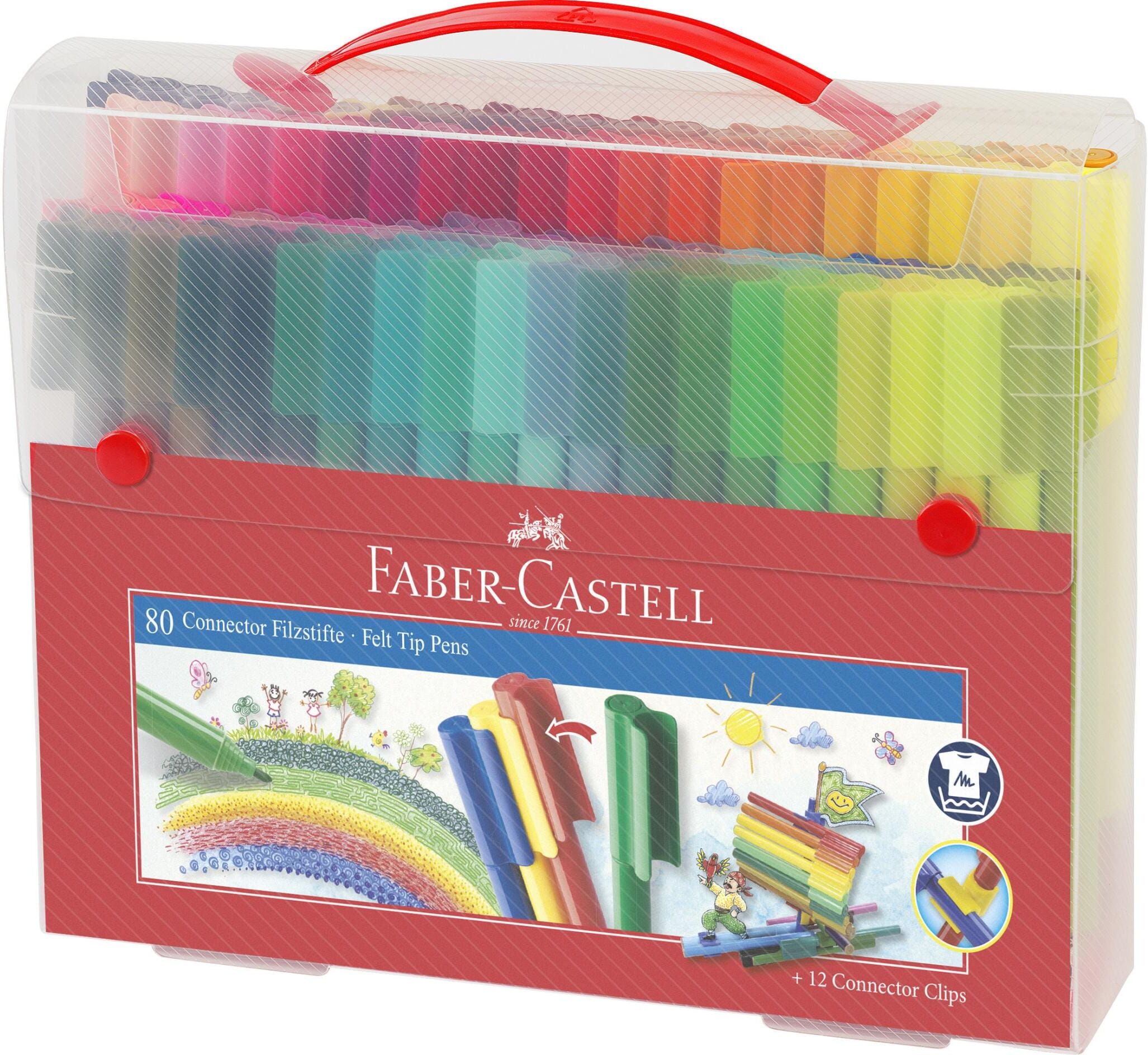Filzstift FABER-CASTELL "Connector", bunt, Kunstfaser, Stifte, Filzstift bunt Einheitsgröße
