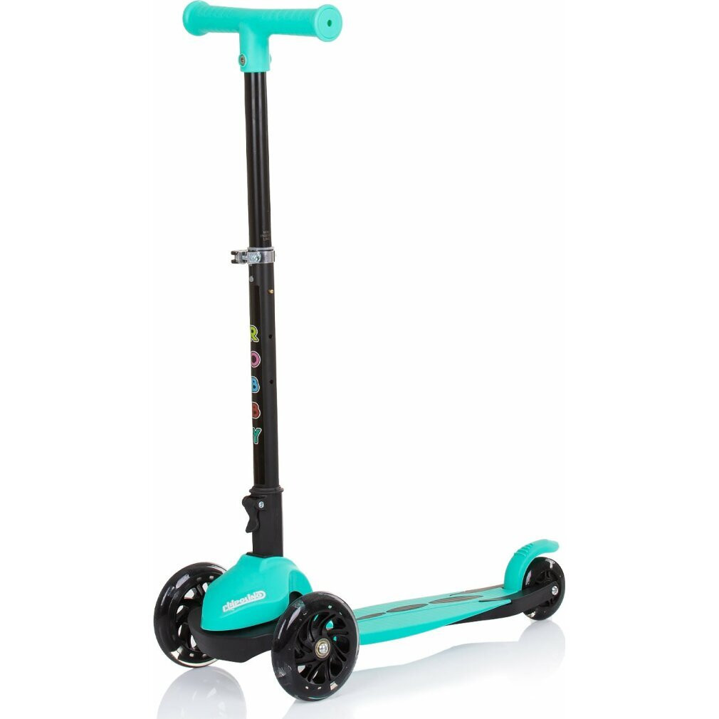 Chipolino kinderloopfiets Robby met 3 LED-wielen en verstelbaar stuur, opvouwbaar, turquoise