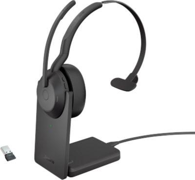 Headset Jabra Evolve2 55 link380a Mono, mit Ladestation, Reichweite bis 30 m, bis 10 h, UC-optimiert, schwarz