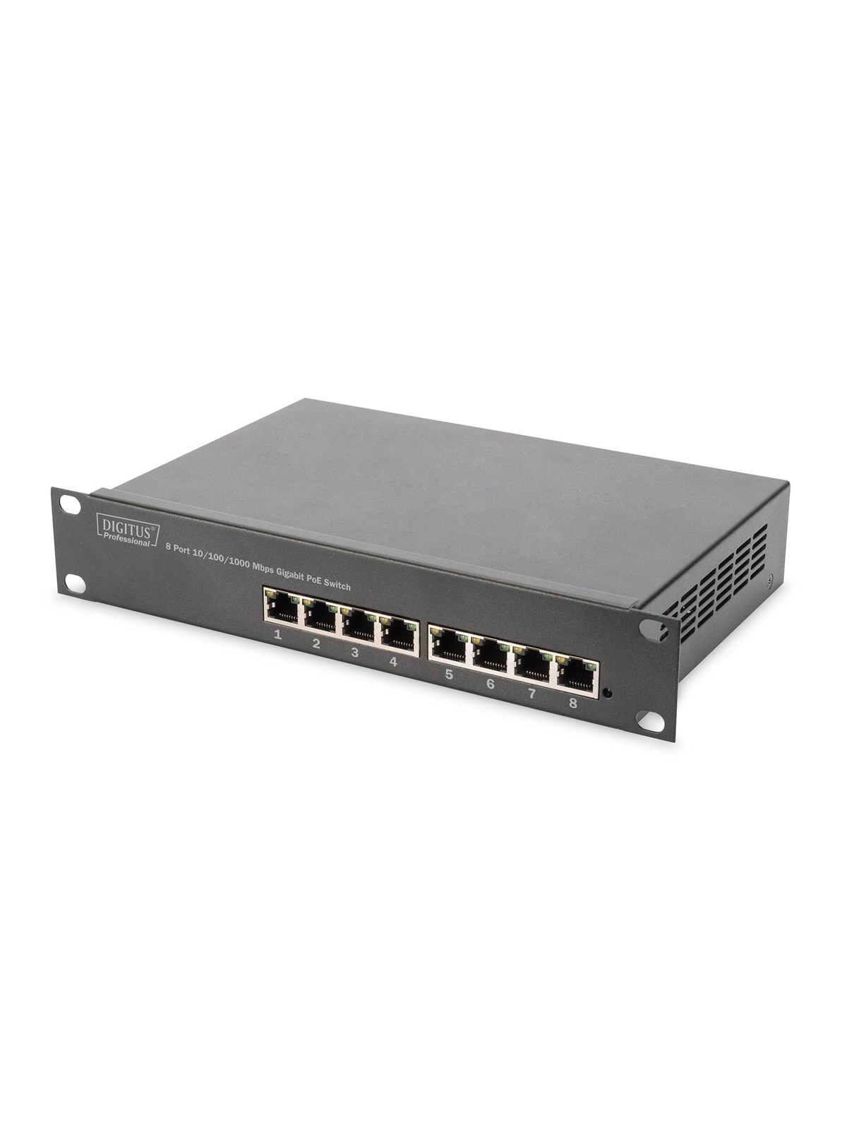 DIGITUS DN-95317 8-Port Gigabit PoE (80W) Switch 10 Inch Unmanaged