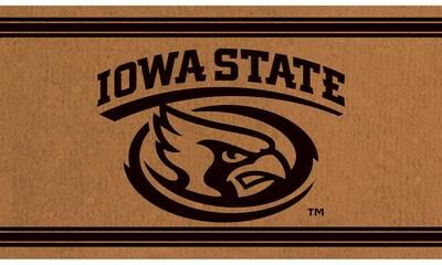 Evergreen Iowa State University Monochrome Indoor/Outdoor Coir Door Mat
