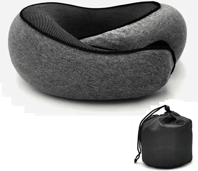 Inspire Essentials SnailStyle Memory Foam Travel Neck Pillow Support Soft Break Sleep Rest dark Gray