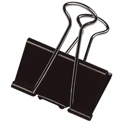 Q-Connect® KF01283 Foldback-Klammern - 24 mm, Klemmvolumen 9 mm, schwarz, 10 Stück