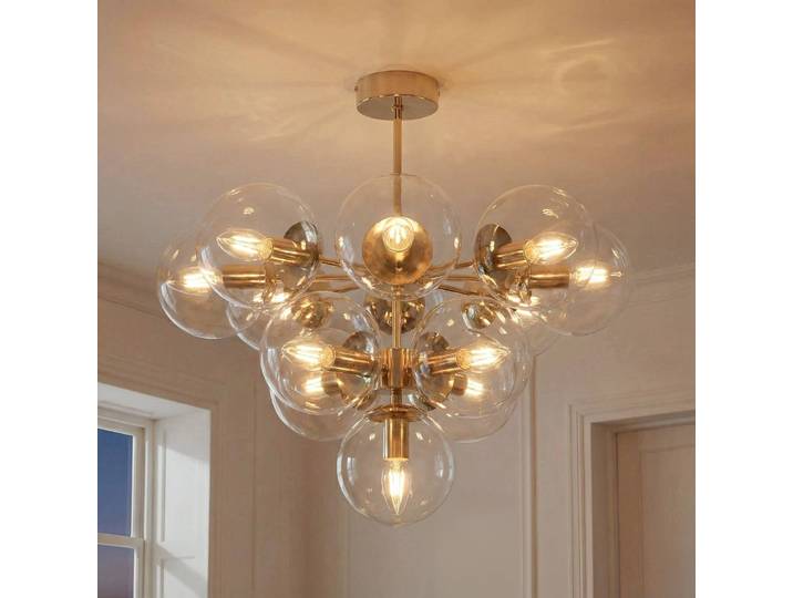 Deckenlampe Zumba Domiluce, dimmbar, messing / gold, für Wohn- / Esszimmer, Metall, Modern, Deckenlampe
