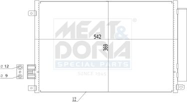 Meat & Doria Kondensator, Klimaanlage 991004 Für Ford Lancia