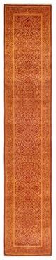 Overton Hand Knotted Wool Traditional Oriental Orange Runner