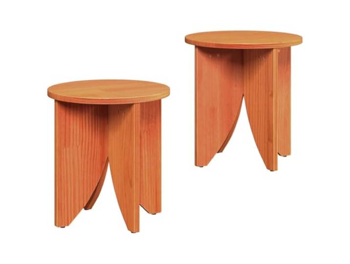 Couchtisch 2 Stk. Wachsbraun 41,5 x 41,5 x 44 cm Kiefer massiv, verschiedene Innenräume, Getränke, Zeitschriften, kleine Dekorationen, einfache Pflege, feuchtes Tuch