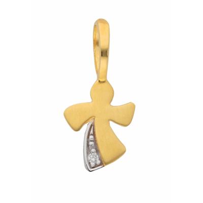 Kettenanhänger ADELIA´S "Engelanhänger 333 Gold ( 8K ) mit Zirkonia", gold (silber), Schmuckanhänger, Damen, mit Zirkonia, Gold, Kettenanhänger, Goldanhänger Engel