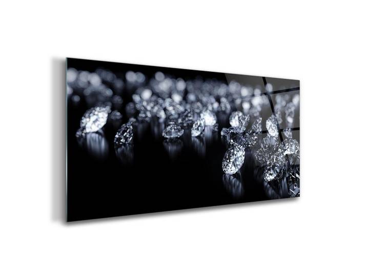 Tulup Glasbild 100x50 cm Edelsteine, Schwarz, Glas, 100x50 cm, Bilder & Rahmen, Bilder, Glasbilder