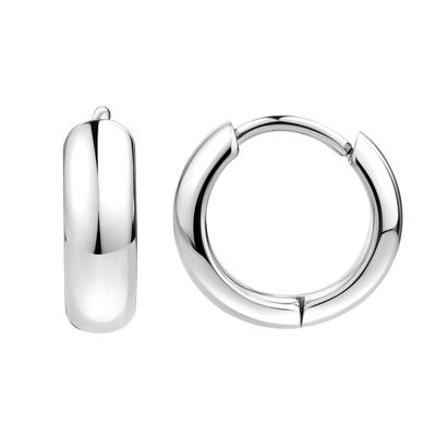 Paar Creolen FIRETTI "Schmuck Geschenk Edelstahl Ohrschmuck Ohrringe", edelstahlfarben, Ohrringe, Damen, 13mm, Edelstahl