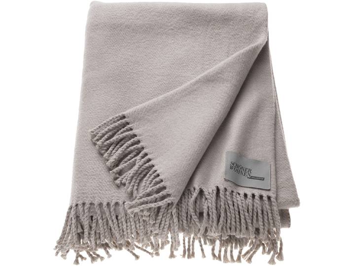 Wohndecke Basics, Kuscheldecke mit Fransen , grau (hellgrau), B:140cm L:200cm, Baumwolle, Polyacryl, SCHÖNER WOHNEN-KOLLEKTION, Wohndecken, Wohndecke, mit Fransen, Kuscheldecke