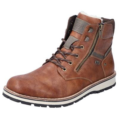 Winterboots RIEKER, Herren, Gr. 41, Schurwolle, braun, Nubuklederimitat, Schuhe Winterboots, mit komfortabler Rieker TEX-Ausstattung, Freizeitschuh, Schnürschuh
