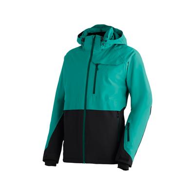 Skijacke MAIER SPORTS "Lipno", Herren, Gr. 56, cyan, 100% Polyester, Jacken Skijacke, Herren Winterjacke wasserdicht, mit RV-Taschen und abnehmbarer Kapuze