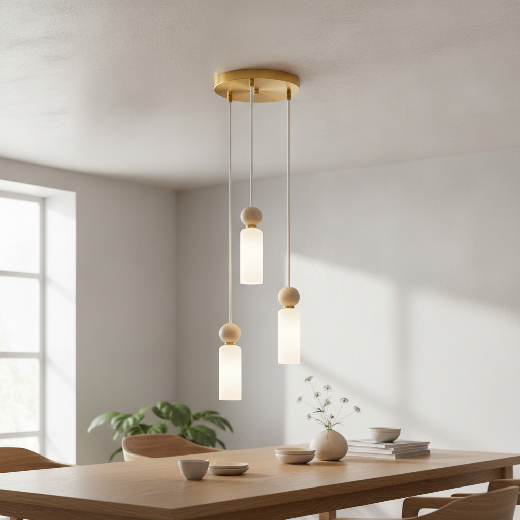 Lyora Hanglamp Filomena 3-lichts goud/wit