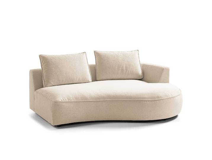Modulottomane Beige/Beige Webstoff Saia 196 x 146cm Ausrichtung rechts Modern